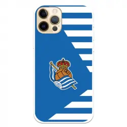 Funda para iPhone 12 Pro Max del Real Sociedad de Fútbol Real Rayas Horizontales - Licencia Oficial Real Sociedad de Fú