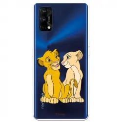 Funda Para Realme 7 Pro Oficial De Disney Simba Y Nala Silueta - El Rey León