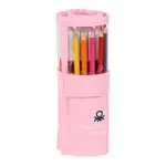 Plumier enrollable Safta con 27 piezas Benetton Vichy