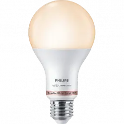 Bombilla inteligente - Philips Smart LED, 13W (Eq. 100 W) A67 E27, Luz Blanca de Cálida a Fría, Wi-Fi, Con tecnología SpaceSense