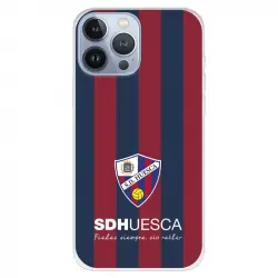 Funda Para Iphone 13 Pro Max Del Huesca Bandas Rojas Y Azules - Licencia Oficial Sd Huesca