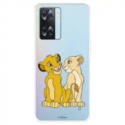 Funda Para Oppo A57s Oficial De Disney Simba Y Nala Silueta - El Rey León
