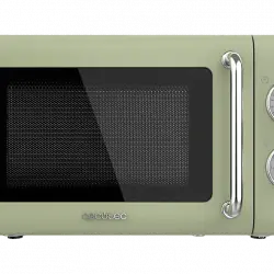 Microondas con grill - Cecotec ProClean 3110 Retro Green, 700 W, 6 niveles, Retro, 20 L, Green