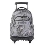 Mochila escolar con ruedas Totto Renglones Estampado Dinosaurios