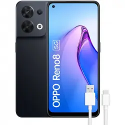 OPPO Reno8 5G 8/256GB Negro Libre + Cable USB 3.1 Type-C