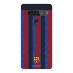 Funda Para Lg G8s Thinq Del Fc Barcelona Fondo Rayas Verticales - Licencia Oficial Fc Barcelona