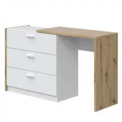 Home Heavenly Cory Escritorio Multifuncion con 3 Cajones Roble/Blanco