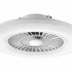 Lámpara - Muvit iO MIOCLF001, De techo, Con ventilador, WiFi, Compatible con Asistentes de Voz, Blanco