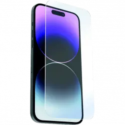 Protector pantalla - Muvit For Change, Para iPhone 15 Pro, Vidrio Templado, Transparente