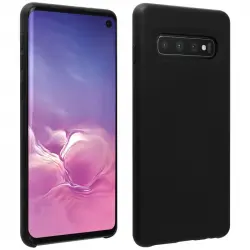 Avizar Funda de Silicona Semirrígida Mate Suave Negra para Samsung Galaxy S10