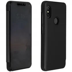 Avizar Funda Tapa Translúcida Efecto Espejo Negra para Xiaomi Redmi Note 6 Pro