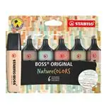 Estuche con 6 Marcadores STABILO Boss Original NatureColors