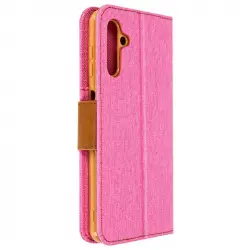 Funda Samsung Galaxy A13 5g Y A04s Tarjetero Tejido Soporte Rosa