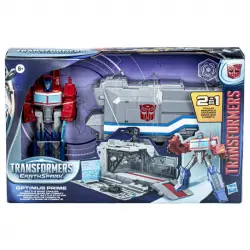 Hasbro Original Transformers Earthspark Optimus Prime con Remolque de Combate