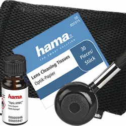 Kit de limpieza - Hama 00005947, Para cámara, Incluye cepillo aplicación con soplador aire, Negro