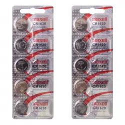 Maxell CR1620 Pilas de Botón de Litio 3V 10 Unidades