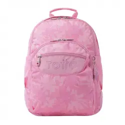 Mochila Escolar Totto Palmeras Rosas Crayoles Rosa