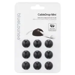 Organizador de cables Bluelounge Cabledrop Negro 9 unidades