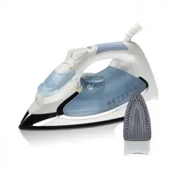 Plancha De Vapor 2200w, Suela Revestimiento Cerámico Azul