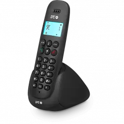 Teléfono - SPC ART 7310, Single, Inalámbrico, Agenda para 20 contactos, Manos libres, Negro