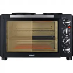 UNOLD 68885 Horno Sobremesa con 2 Placas de Cocción 30L 1500W