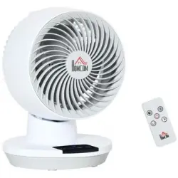 Ventilador De Escritorio De Pp Y Abs Homcom Ø20,2x28,2 Cm-blanco