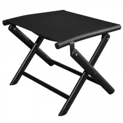 Vidaxl Reposapiés Plegable Aluminio y Textileno Negro