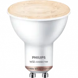 Bombilla inteligente - Philips Smart LED, 4.7W (Eq. 50 W) GU10, Luz Blanca de cálida a fría, WiFi, Con tecnología SpaceSense