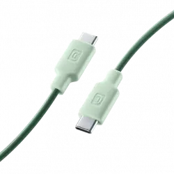 Cable USB - CellularLine Stylecolor, Conector C to USB-C, 1 m, Verde