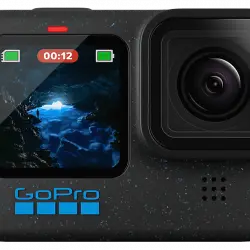 Cámara deportiva - GoPro Hero 12, HyperSmooth, 27 megapixels, 5.3K, HDR, Sumergible hasta 10m, lenta, Negro