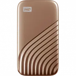 Disco duro SSD externo 500 GB - WD My Passport SSD, Portátil, Lectura 1050 MB/s, USB 3.2, Para Windows y Mac, Oro