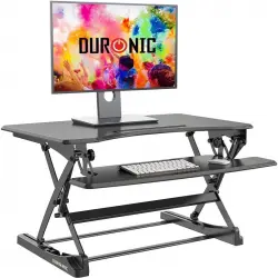 Duronic DM05D23 Estación de Trabajo con Altura Ajustable 15 a 49 cm Negro