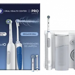 Estación de higiene bucal - Oral-B Centro Salud Bucal, Irrigador + Cepillo De Dientes Eléctrico, 5 modos, Tecnologia 3D