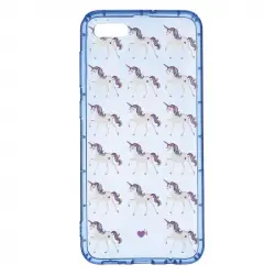 Funda Azul Neón Transparente Unicornios Para Iphone 7 - Oficial De La Vecina Rubia