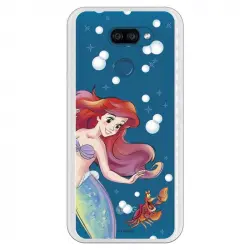 Funda Para Lg K40s Oficial De Disney Ariel Y Sebastián Burbujas - La Sirenita