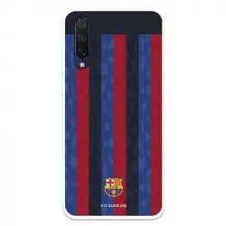 Funda Para Xiaomi Mi 9 Lite Del Fc Barcelona Fondo Rayas Verticales - Licencia Oficial Fc Barcelona