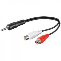 Goobay Cable de Audio 2xRCA a Jack 3.5mm Hembra/Macho 25cm Negro