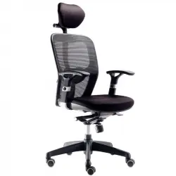 Silla Ergonómica Boston Negra Con Cabezal