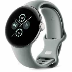 Smartwatch - Google Pixel Watch 2, 41 mm AMOLED, GPS, Android, Caja aluminio oro champagne, Correa deportiva verde liquen