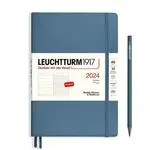 Agenda anual 2024 Leuchtturm 1917 A5 semana vista tapa blanda + notas Stone Blue