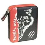 Plumier lápices Doble Busquets Bestial Wolf Negro