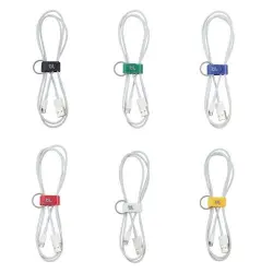 Set 6 organizadores de cables Bluelounge Cableties Multicolor