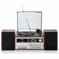 Tocadiscos De Vinilo Vintage, Acabado Madera, Radio Dab Dab+ Fm, Reproductor Cd, Cassette, Usb Madera Roadstar Hif-8892d+bt