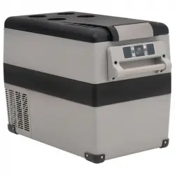 vidaXL Nevera Portátil con Asa y Adaptador de Corriente 12-24V/100-240V 45L Negra/Gris