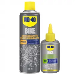 WD-40 Bike Pack Spray Desengrasante 500ml + Gotero Lubricante Ambiente Seco 100ml