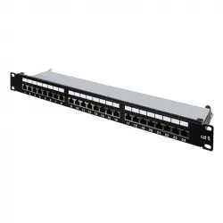 Aiten Data Patch Panel 24 Puertos FTP Cat 6 1U Panel Alta Velocidad para Redes Datos y Armario Rack