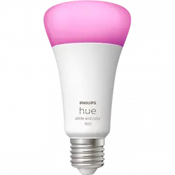 Bombilla inteligente - Philips Hue A67 E27, Luz Blanca y de Colores, 15W, Compatible con Alexa Google Home