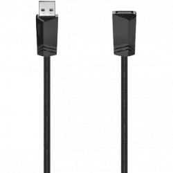Cable de extensión - Hama 00200619, 1.5 m, 480 MBit/s, Entrada USB-A, Salida Negro