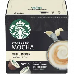 Cápsulas monodosis - Dolce Gusto Starbucks White Moccha, 100% arábica, Chocolate blanco, 6+6 cápsulas