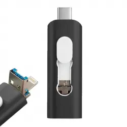 Cool 3 en 1 128GB Lightning / Tipo-C / Micro-USB Negro